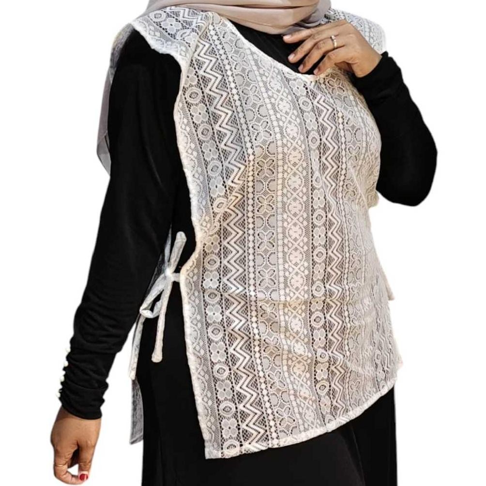 VEST BROKAT MALIKA  JUMBO LD 130 ROMPI TALI SAMPING BRUKAT OVERSIZE AST