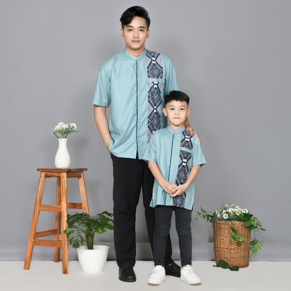 Adhipa Koko Couple Bilal Batik Series warna Biru/Hijau Wardah AST