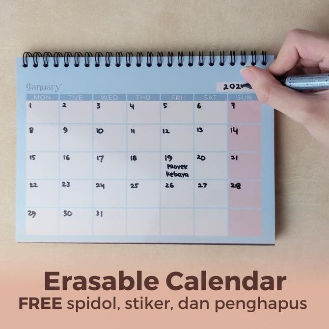 

Kalender Meja Hardcover A5/ Erasable Calendar by Trouvaille
