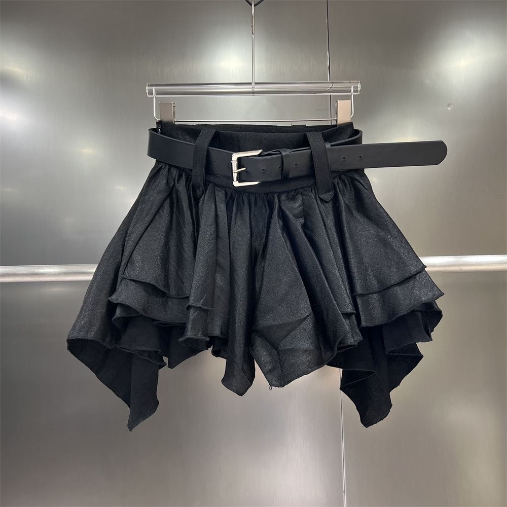 Gaun Hitam Kecil Rok Pendek Tinggi Baru A Rok Pensil Fluffy