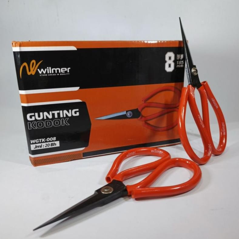 

Baru 1 Box (20 PCS) WILMER Gunting Kodok 8 Inch Gunting Serbaguna Kain & Kertas