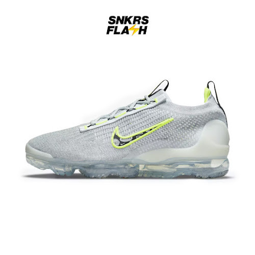 NIKE Vapormax 2021 Fk Wolf Grey White Volt Sepatu Sneakers Pria - DH4085001 - Size 42.5