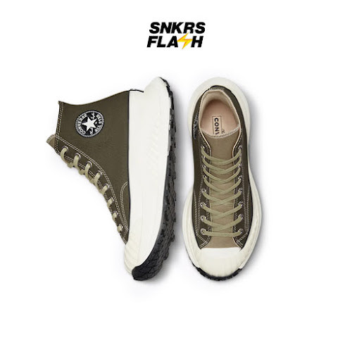 CONVERSE Chuck 70 At Cx High Utility Green Sepatu Sneakers Pria - A01681C - Size 43