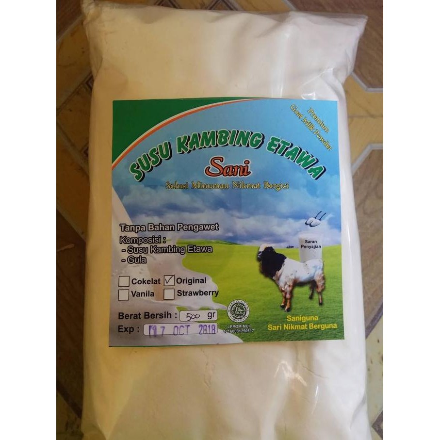 

Susu Kambing Etawa Bubuk Grade 1 1000Gr Kualitas Terbaik Harga Termurah
