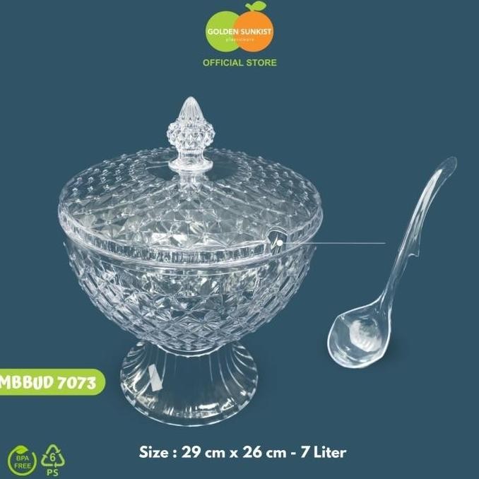 Mangkok Sop Buah Diamond Plastik Tempat Es Buah Set Gelas Golden Sunkist tf