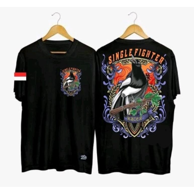 Promo Kaos Single Fighter Burung Kacer Sablon Dtf