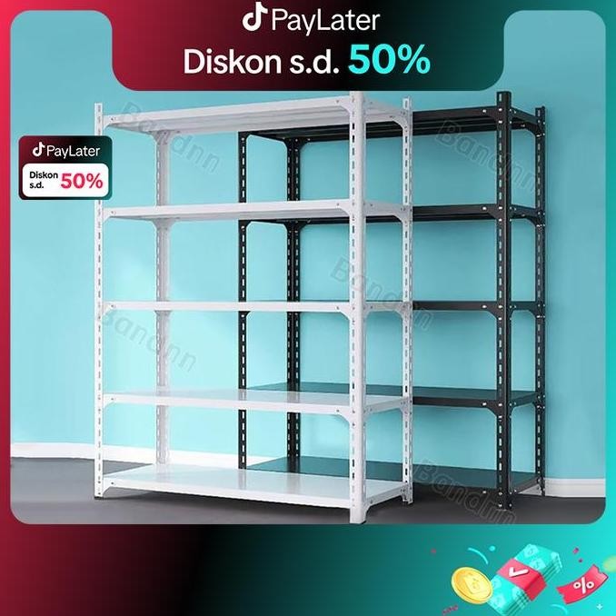 BandnnRak Baja 4/5/6 Lapisan Organizer Penyimpanan Berat Rak Gudang Stainless Rack Rak Power Rak Bes