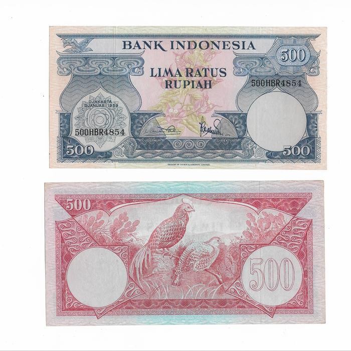 Uang Kuno Indonesia 500 Rupiah 1959 Seri Bunga Original Dan Terpercaya