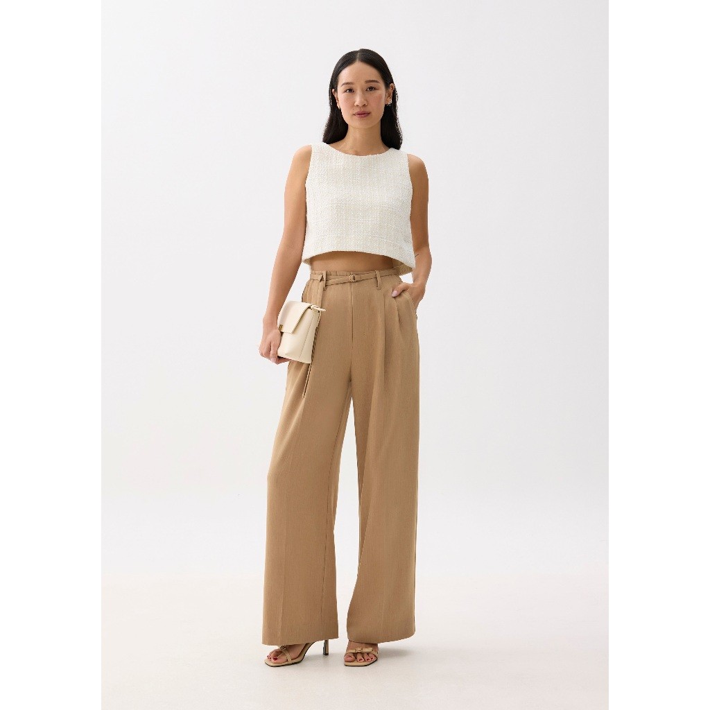 Love Bonito - Atasan Wanita - Kaori Tweed Crop Shell Top