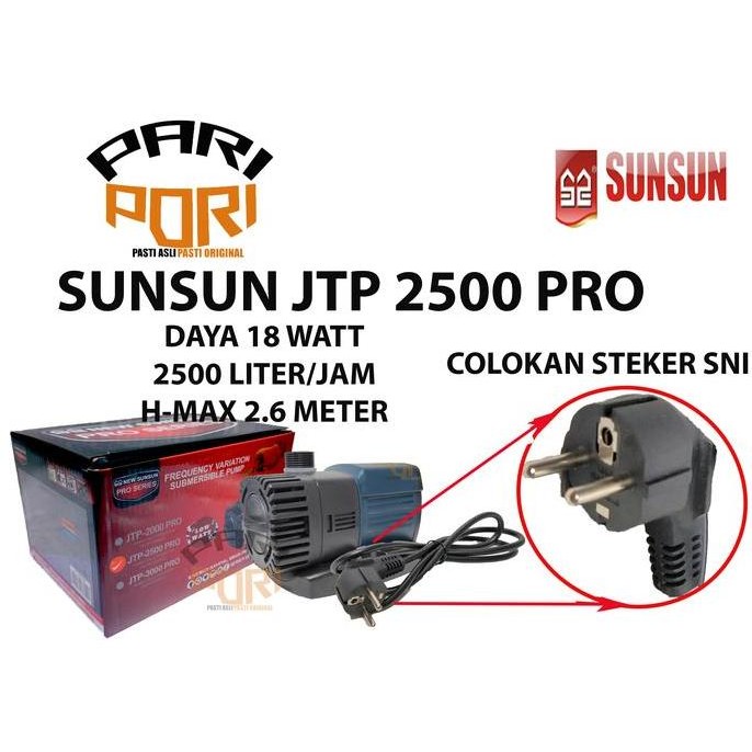 Original Sunsun Jtp 2500 Pompa Celup Aquarium Kolam Ikan Hydroponik