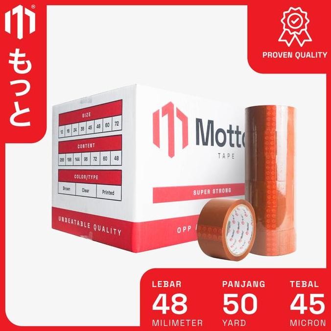 

Lakban 48Mm X 50 Yard Cokelat - Dus (72 Pcs) - Motto Opp Tape Co