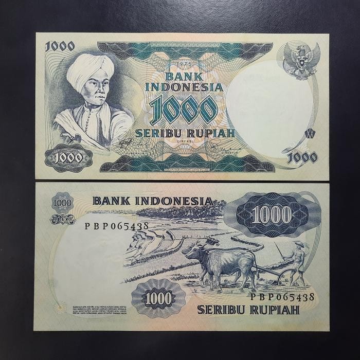 Uang Kuno 1000 Diponegoro Th 1975 - Grade Unc Original Dan Terpercaya