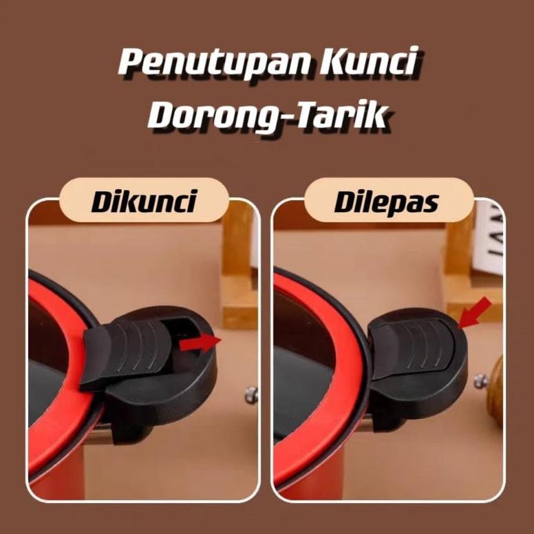 Panci Presto Steamer Anti Lengket 22/24 Cm 3,5L Liter Pressure Cooker Pot Qme Sqrs Omicko Stok Baru