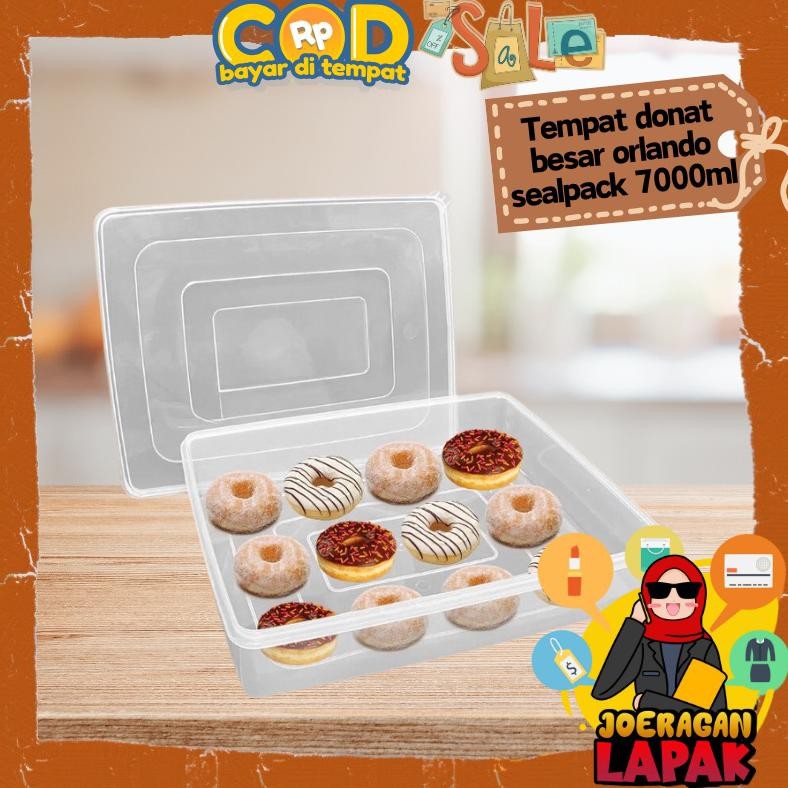Tempat Donat Besar - Wadah Makanan Serbaguna Box Plastik Transparant Bening Jualan Kue Gorengan Seal