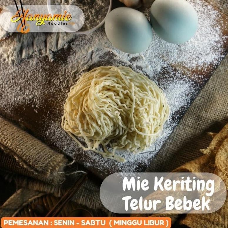 

Mie Ayam Bakmi Mentah Hanyamie Dengan Telur Bebek Isi 10 Pcs RB10