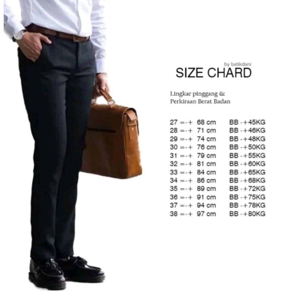 DEJIFA Celana Bahan Kerja Kantor Formal Pria