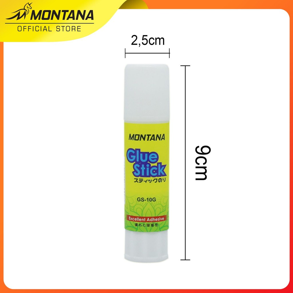 

MONTANA GLUE STICK LEM BATANG 10G STRONG ADHESIVE PEREKAT SERBAGUNA GS-10/RETAIL