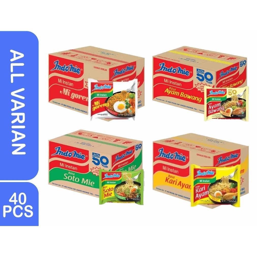 

Indomie Goreng, Ayam Bawang, Soto, Kari Ayam 1 Dus (Isi 40Pcs) RB10