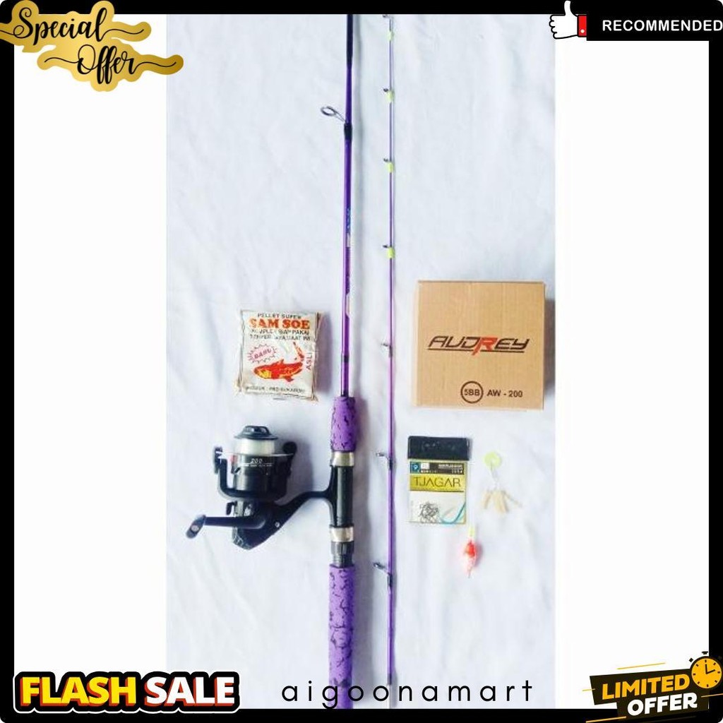 Paket Mancing Kolam Joran Sambung 2 135 Cm Pancing Ikan Nila Udang Dll Diskon