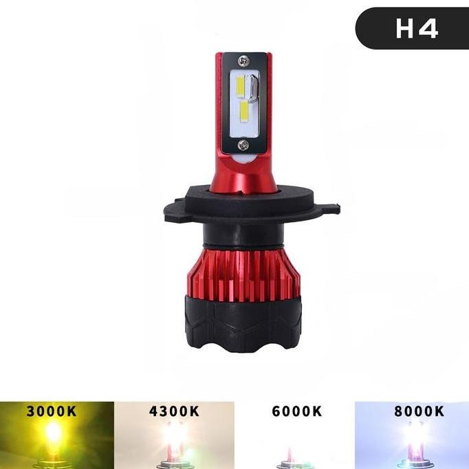. Lampu Depan Mobil H4 LED 12000 Lumens 55W Lampu H4 2 PCS Cool White