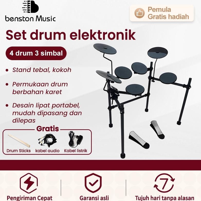 NEW Benston Music- Drum elektrik. Set drum elektronik, drum elektronik rumah untuk anak-anak dan pem
