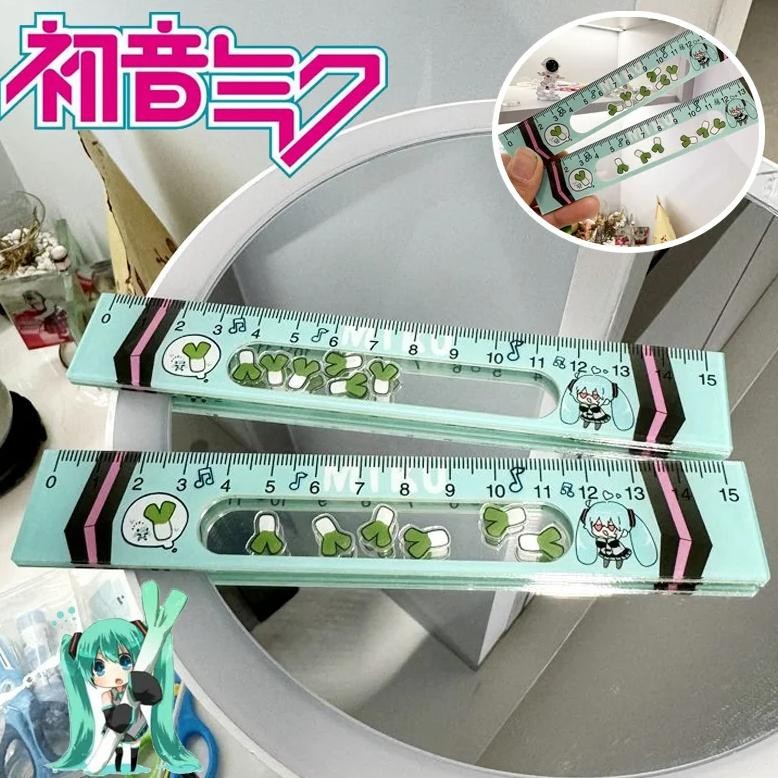 

15Cm Hatsune Miku Straight Rulers Kawaii Plastic Drawing Tools Student Stationery School Office Measuring Supplies Accessories
