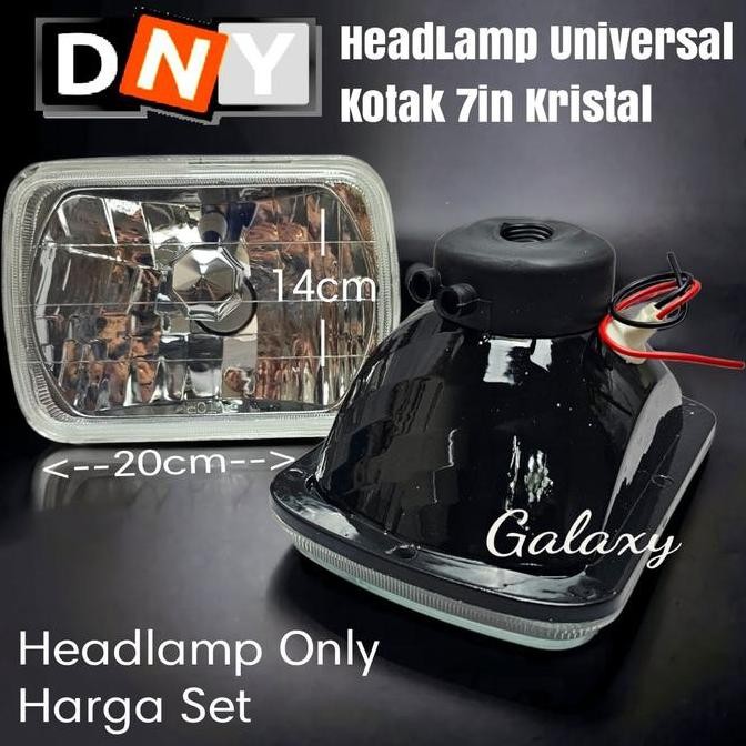 . Head Lamp Lampu Utama Type Kotak Kristal 7inch - Harga per Set