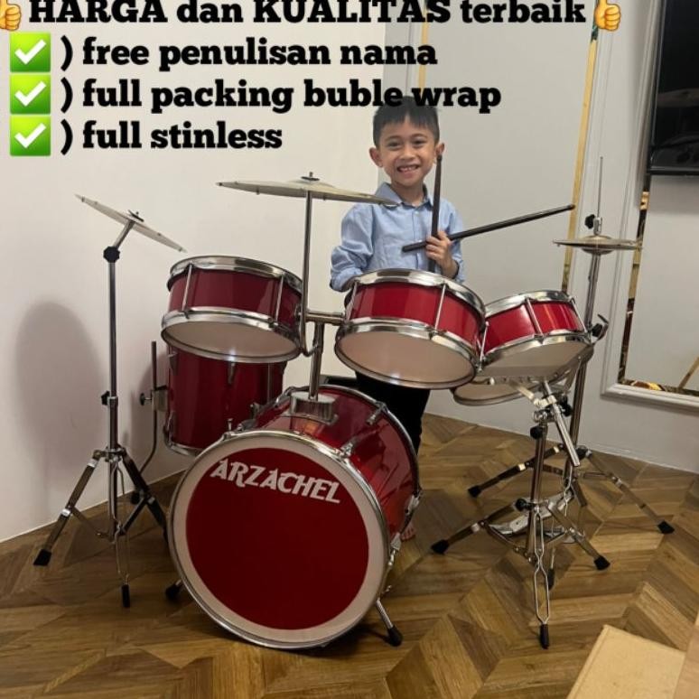 NEW drum anak full set stinless / drum mini anak + gratis sablon nama