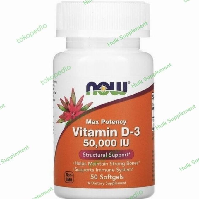 Now Vitamin D3 Vit D3 50000 Iu 50000Iu 50 Sg Original Produk
