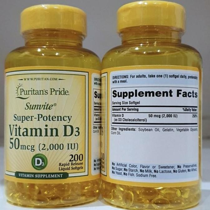Puritan'S Puritan Pride D3 Vit D3 Vitamin D3 2000 Iu 200 Sg Original Produk