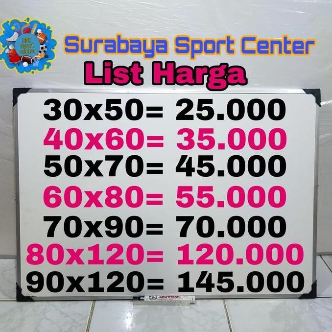 

TERLARIS - Papan Tulis White Board 2 Sisi Size 90x120CM