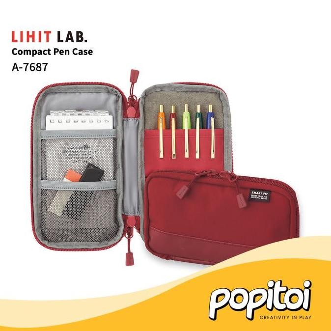 

TERMURAH - Lihit Lab A-7687 Compact Pen Case Tempat Kotak Pensil Sekolah Pouch