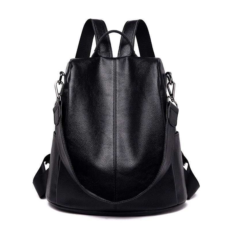 Ransel Kulit Lembut Wanita Gaya Korea Kapasitas Besar Tas Sekolah Wanita Tas Besar