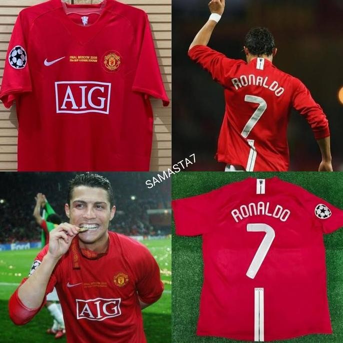 NEW JERSEY BAJU BOLA RETRO MU HOME 2008/2009 + NAMESET FINAL MOSCOW