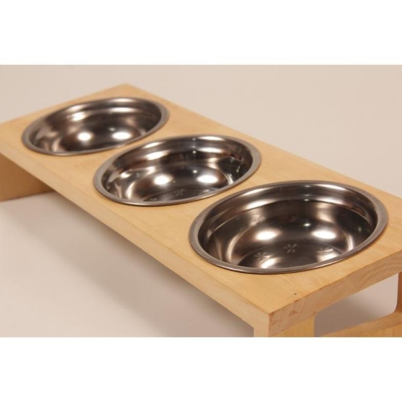 Tempat makan kucing anjing kayu AST