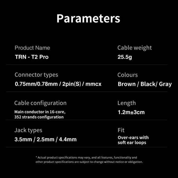 TRN T2 Pro 16 Core Kabel Upgrade IEM Earphone 0.78mm 2 Pin 0.78 Cable [terbaik]