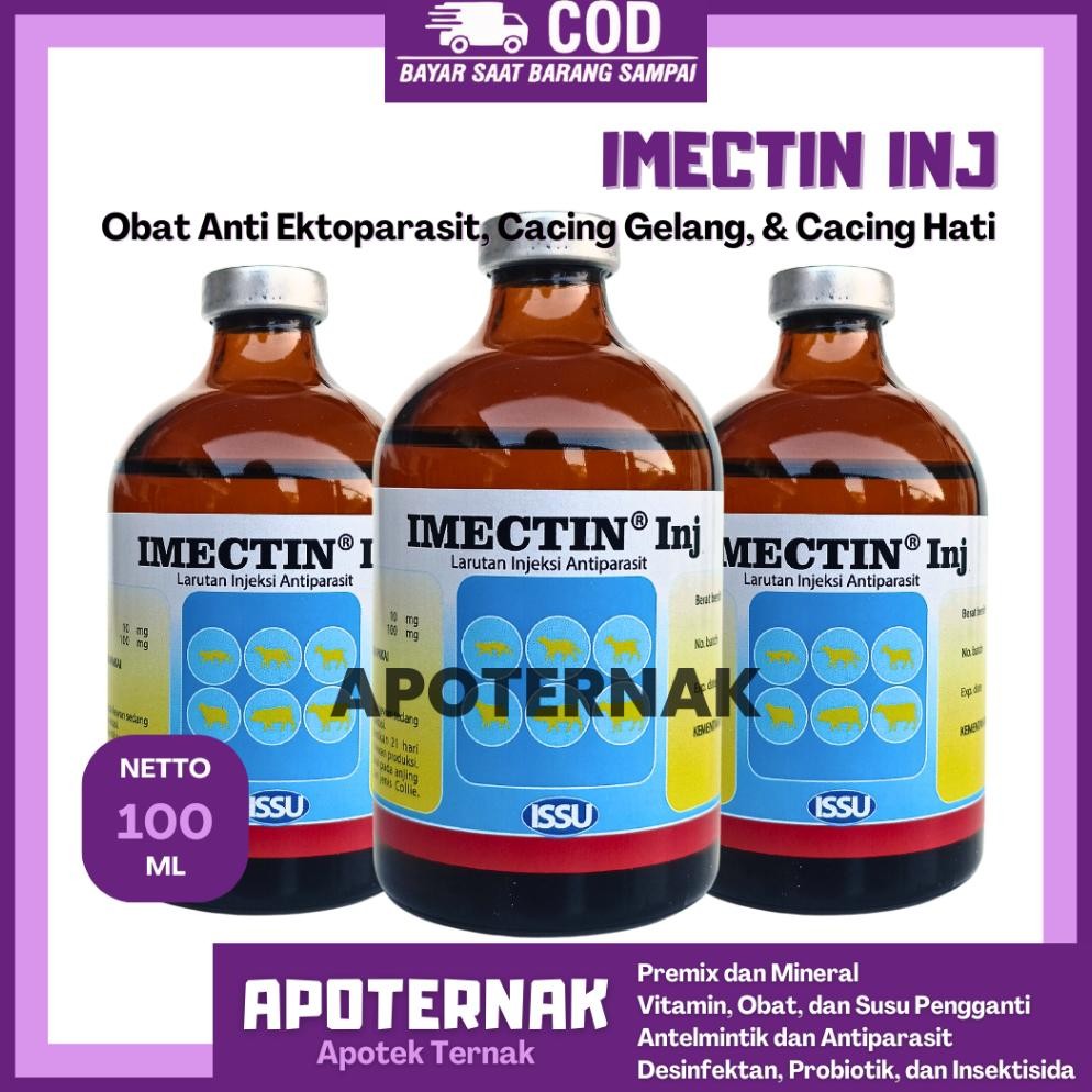 TERLARIS IMECTIN INJ 100ML - Obat Ektoparasit dan Endoparasi Lebih Murah dari Ivomec Super maupun In