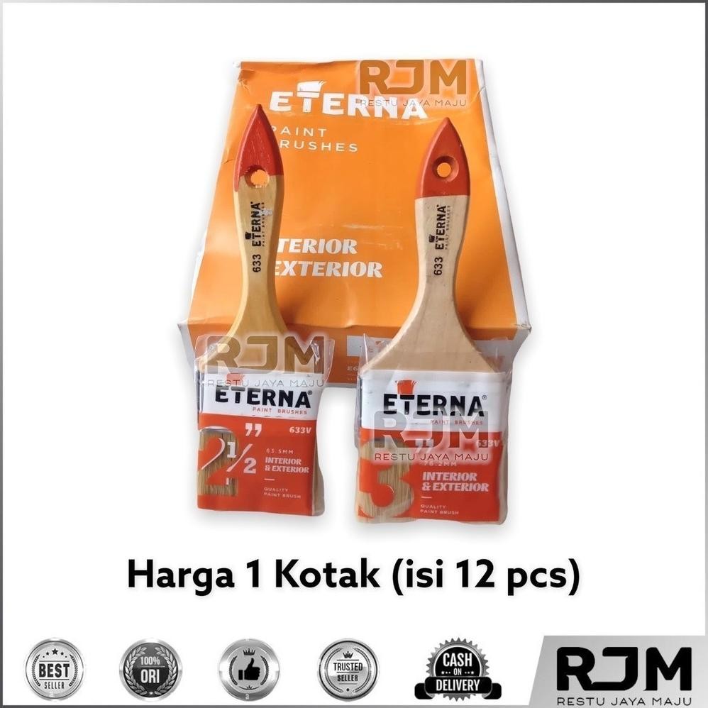

baru kuas cat kayu oliq/grt 2 inch - 1 lusin (12pcs) kuas tembok ekonomis