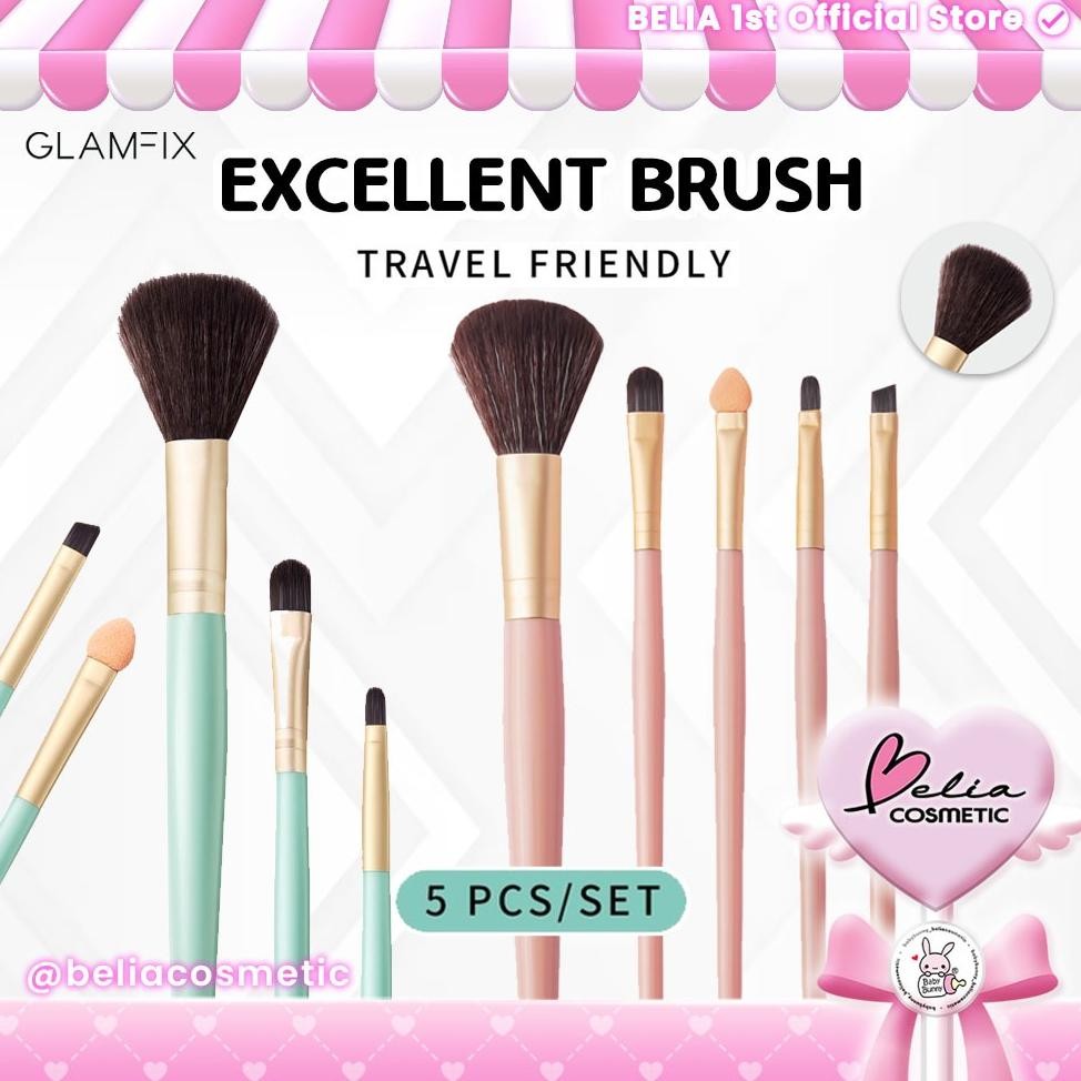 

baru glamfix kuas make up set 5 pcs kuas rias excellent belia edition