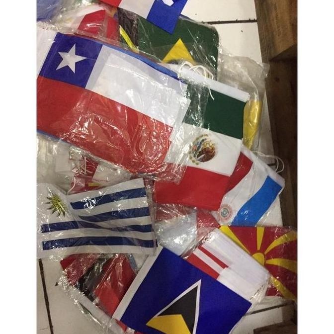 

Bendera negara meja + tiang stenlis model silang Desk CS
