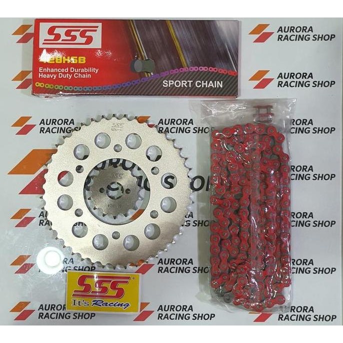 Gear Set SSS MX King 150 & Rantai SSS 428 HSB Colour Series