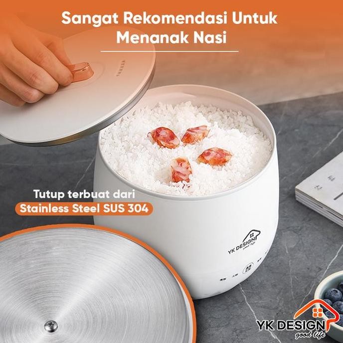 TERBARU - YK DESIGN  Panci Listrik / Magic Com Mini Rice Cooker Mini Penanak Nasi Multifungsi 350 Wa