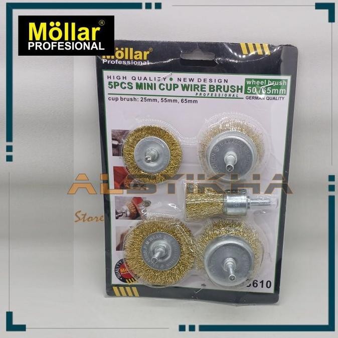 

baru sikat kawat mangkok 5pcs - mini cup brush kuningan untuk bor & mesin
