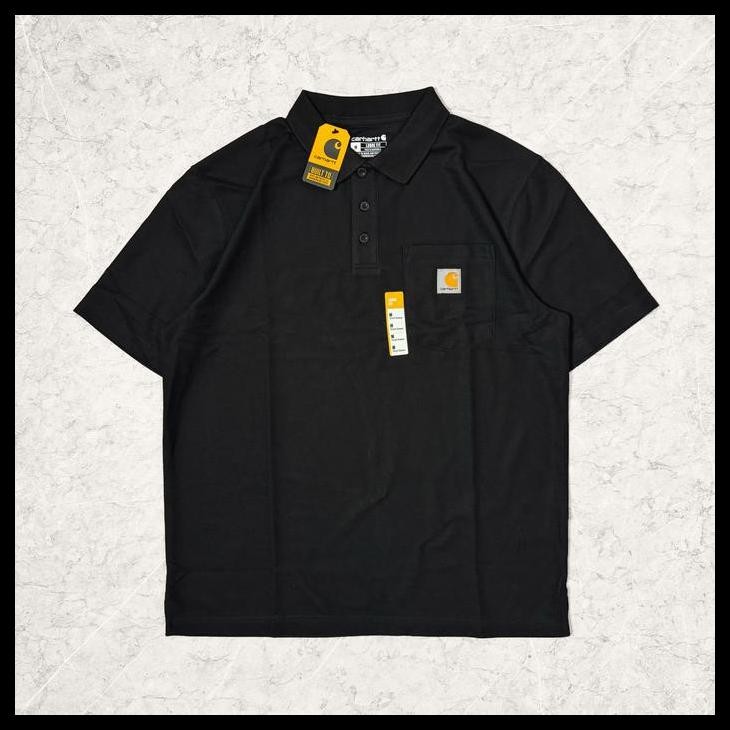 Carhartt 106685 Loose Fit Midweight Short-Sleeve Pocket Polo Black Best Quality