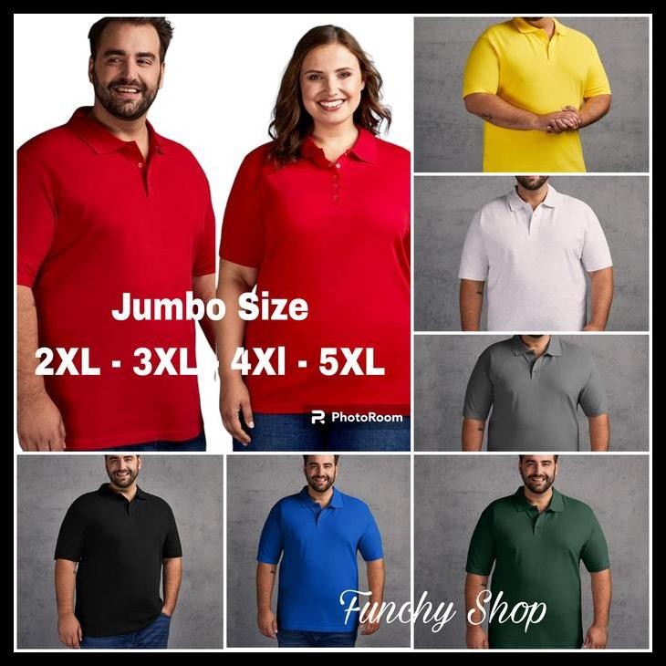 Kaos Polo Jumbo Xxl 3Xl 4Xl 5Xl - Kaos Kerah Polo Shirt - Kaos Polos Harga Promo
