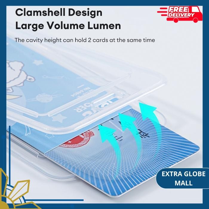 

DELI 64804 ID/IC SET TEMPAT ID CARD HOLDER COVER CARD FRAME ID NAMETAG NAME TAG NAMA 2 SISI PLASTIK PVC MODEL BOX TRANSPARANT BENING INTEGRATED KARTU ATM ETOLL EMONEY LANYARD GANTUNGAN KUNCI TAG VERTIKAL 70 X 110 MM YOYO KEY RING BELT C-113V HIGHT QUALITY