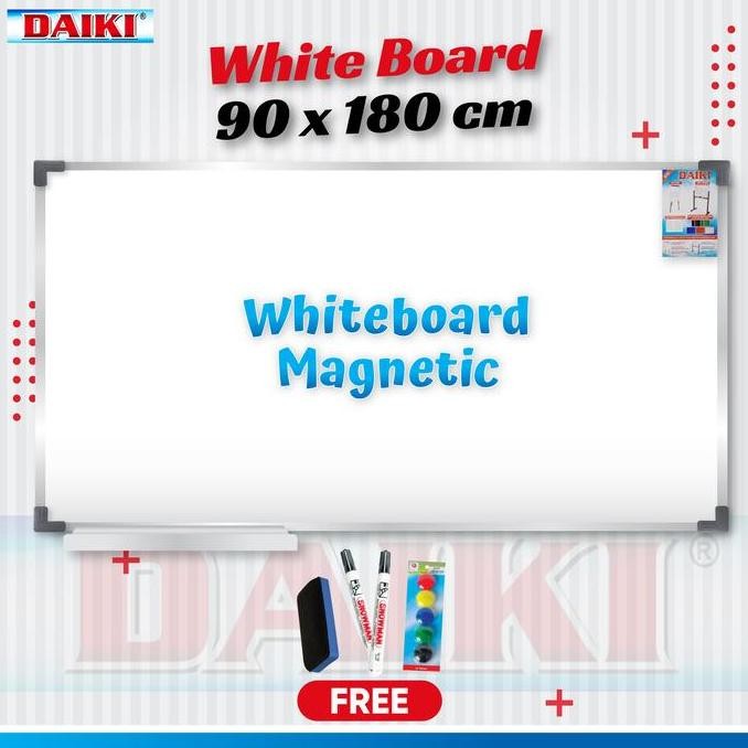 

BEBAS ONGKIR - Whiteboard / Papan Tulis Magnetic DAIKI Uk 90x180 cm