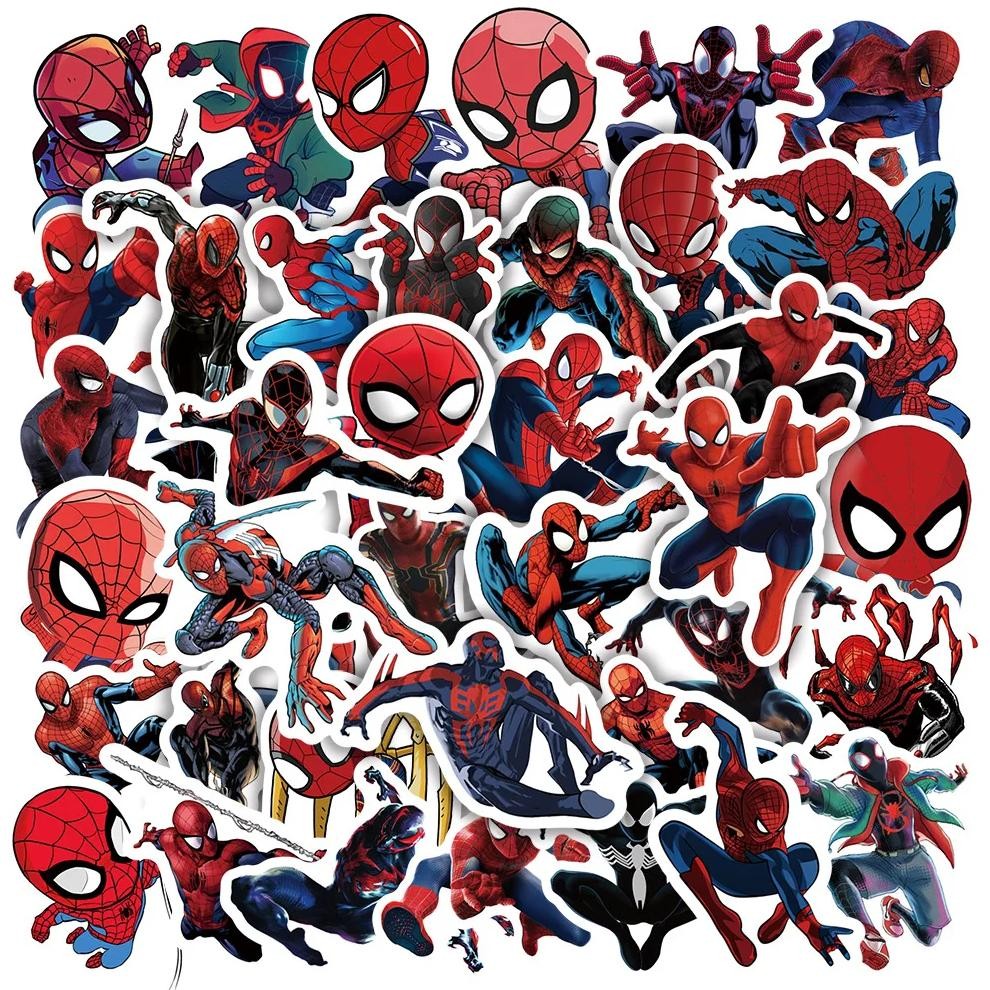 

10/30/50pcs Disney Super Heros Spider Man Stickers Cool Anime Graffiti Sticker Phone Notebook Suitcase Cartoon Kids Decals Toys