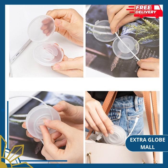 

BOX CASE KOTAK KABEL PUTAR BULAT ORGANIZER PERAPIH CABLE DATA EARPHONE HIGHT QUALITY !!