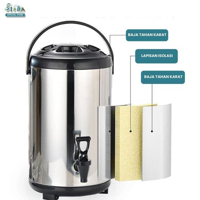 Murah Sinda Termos Air Panas Dingin Stainless Steel Milk Tea Bucket Jumbo 6 8 12 Liter